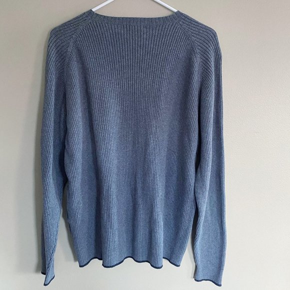 Nautica gray ribbed crew neck pullover sweater - Picture 4 of 4